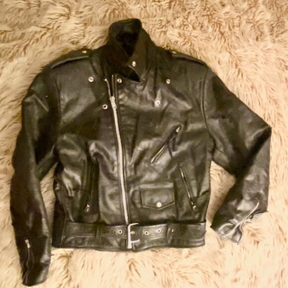 LADIES Biker WILSON Leather Jacket - medium - Picture 1 of 5